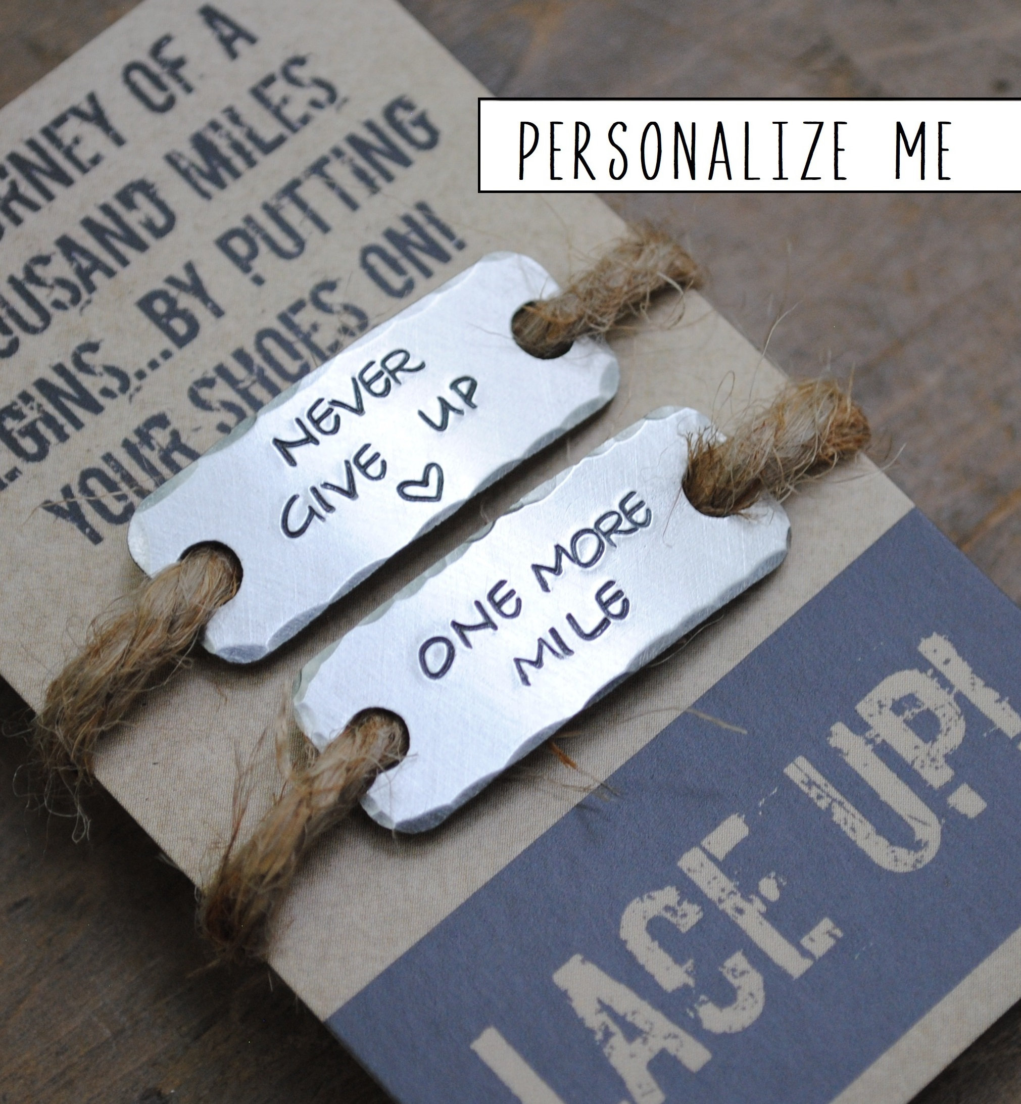 personalized running shoe tags SINGLE or SETofTWO . lace