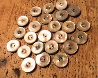 Vintage Mother of Pearl Buttons, Set of 24