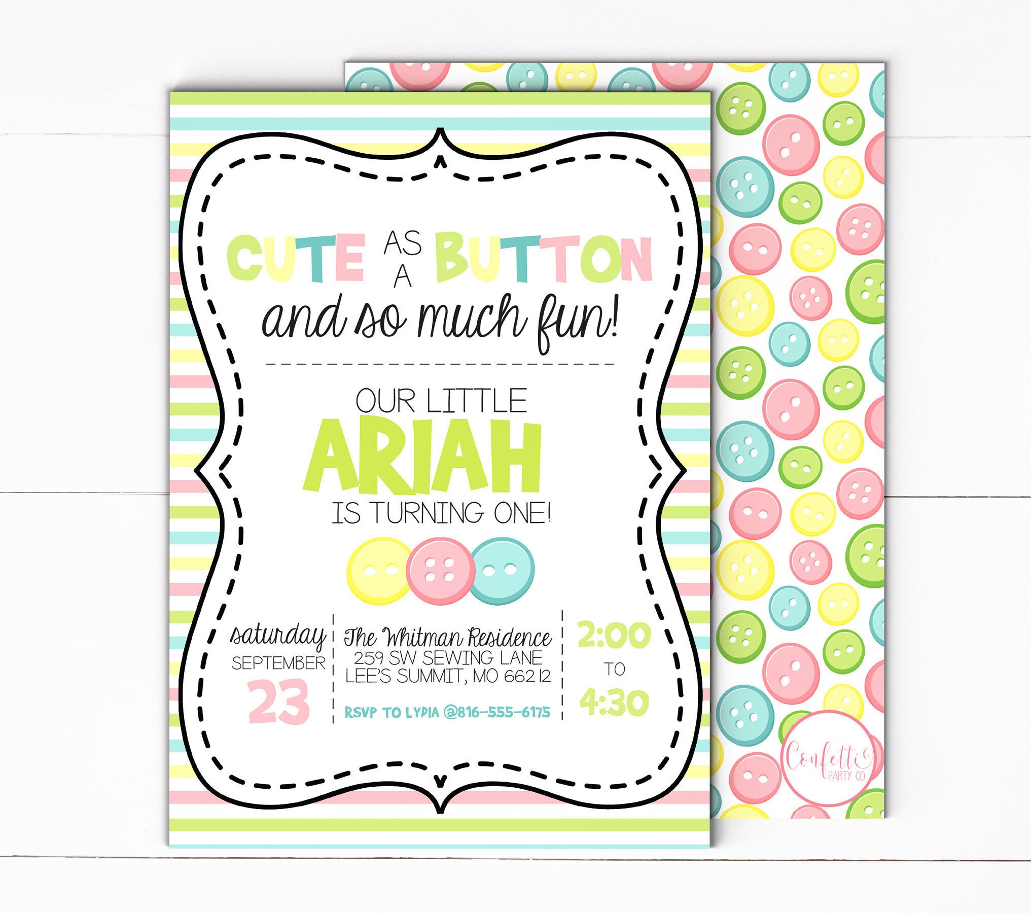 Cute As A Button Invitation Button Invitation First