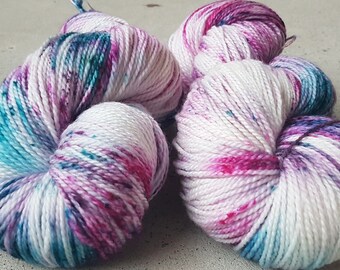 Hand dyed superwash merino/nylon speckle sock yarn
