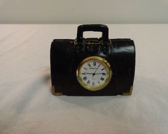 Vintage Seth Thomas Suitcase Style/Doctors Bag Desk Clock