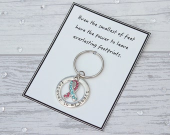 Baby Loss Gift, Miscarriage Gift, Baby Loss Keyring, Baby Memorial Keepsake, Pregnancy Loss Remembrance Gift, Forever In My Heart Keychain