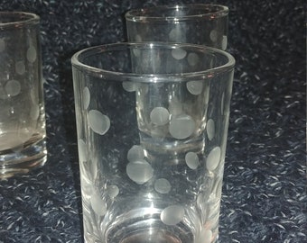 4 MCM Anchor Hocking Coin Dot Juice Glasses