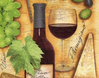 128 vineyard and wine 1 lunch size paper towel