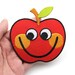 Apple Smiley Face Sew On / Iron On DIY Patch Embroidered Applique 9.6x9.3cm - RP31