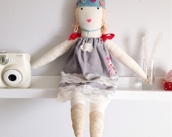 Happy girl heirloom rag doll