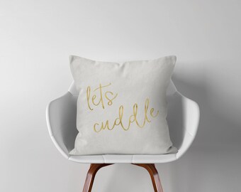 Lets Cuddle Throw Pillow - Throw Pillow Cover - Throw Pillows - Pillow Cover - 18" - 18x18 - Pillow Cover - Decorative Pillow Cover - P004