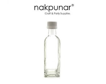 96 pcs 60 ml Square Marasca Glass Liquor Bottles with White Cap