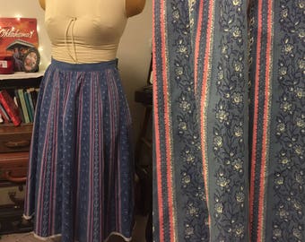 1980's floral prairie skirt