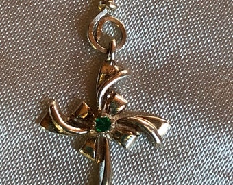 Natural Emerald & Sterling Silver Pendant