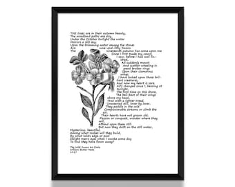 Poetry Print, William Butler Yeats, Poem, Poetry Print, Literature Poster
