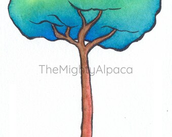 Original watercolor "Ocean Tree", illustrations for children