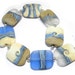 Handmade Glass Lampwork Beads, Nautical Blues Squeezed