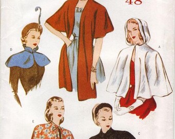 Butterick Retro 1940s evening wrap, shrug, shawl,reissued pattern uncut and factory folded Out of Print