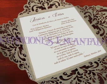 Custom Four Fold Wedding Invitations