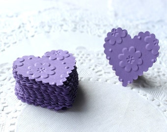 Heart Stickers, Heart Envelope Seals, Paper Hearts, Die Cut Hearts, Embossed Hearts