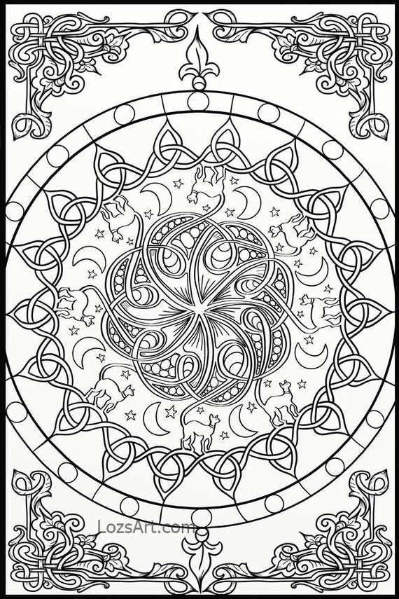 10 x Celtic Knots Mandala Adult Coloring Pages Instant PDF