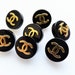 Chanel Gold CC Button 12mm Stamped Black / Price is for one button