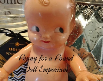 1950s Hard Celluloid IRWIN Kewpie Doll Chubby Googly Eyes Cute!