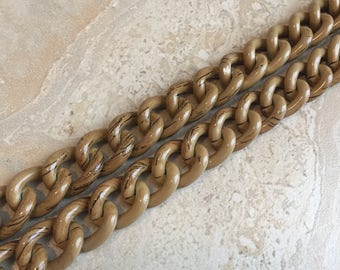 Destash Aluminum Chain - Colorful Aluminum Chain - Chunky Chain - Tawny Brown Chain - 24 Inches