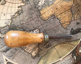 Antique Screw Driver with Wooden Handle