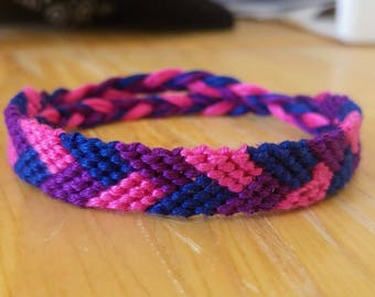 Bisexual pride bracelet lgbt queer bi pride friendship bracelet- lgbt gift- bi jewelry- lgbt jewelry