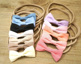 nylon baby headbands, nylon headbands, mini bow headband, infant headband, newborn headband, baby girl headbands, nylon headbands baby, girl