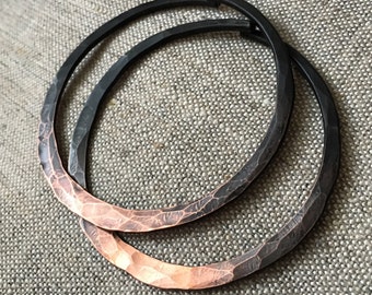 Gauged Hoop Earrings Copper Hoops Gauged Hoops Gauged Earrings Large Hoop Earrings DanielleRoseBean Gauged Earrings Ombre Hoops 10 gauge