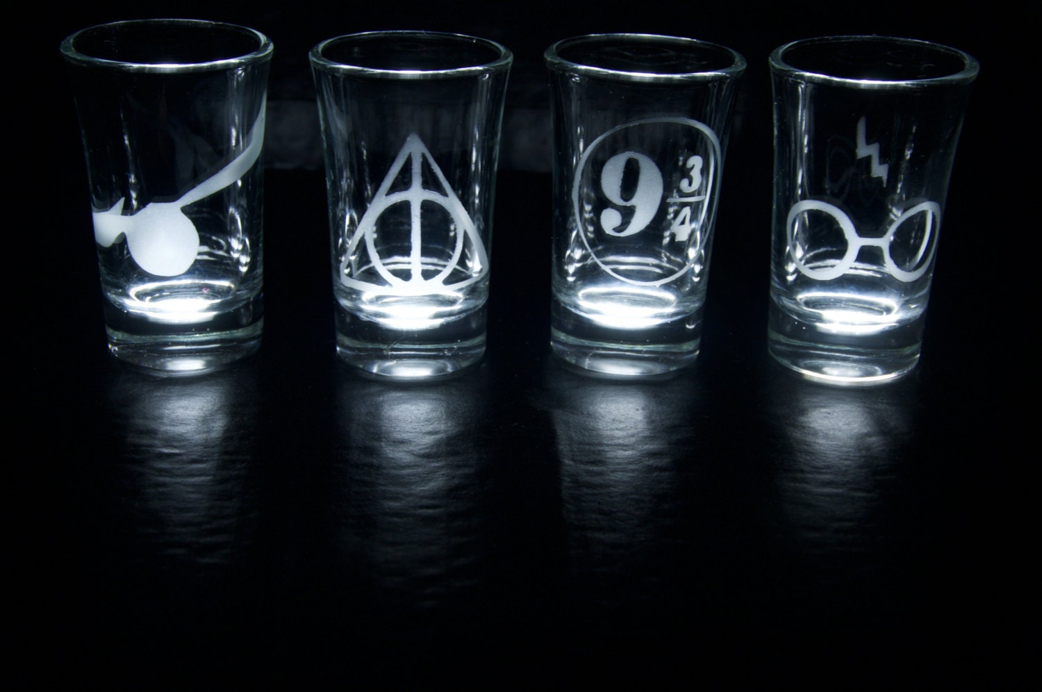 Harry Potter Shot Glasses Set Of Four Snitch Deathly