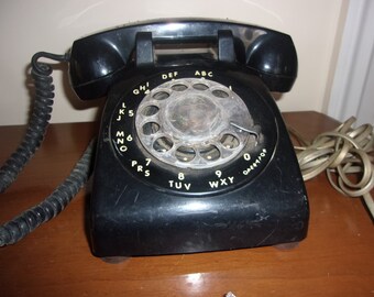 Vintage Black ITT Rotary Phone - 1960's