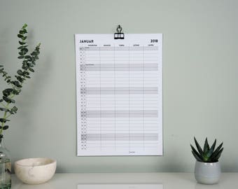 Personalized family Calendar Wall Calendar for 5 people, minimalist design