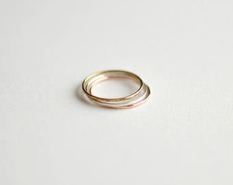Multi Hammered Stacking Ring Set