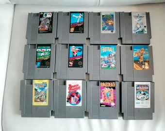 Vintage 1980'S NES Lot various title Video Game for the Original Nintendo Ent System Baseball- King of the beach- Kung Fu - Excitebike