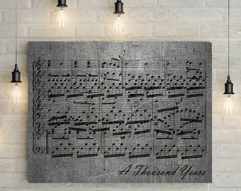 Iron Anniversary Custom Music Sheet - 6th Wedding Anniversary Gift, First Dance/ Wedding Song Music Notes on Canvas