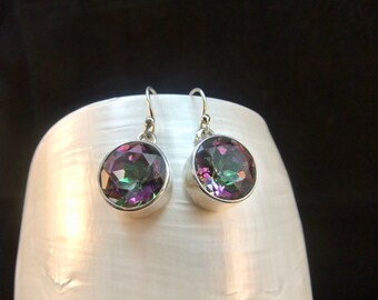 Mystic Topaz Sterling Silver Drop Earrings