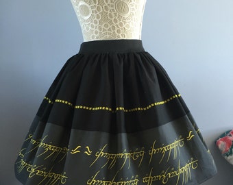 Ladies or girls Lord of the Rings, One Ring full skater skirt