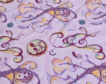 Face the Music-Purple Cotton Fabric from Elizabeth's Studio