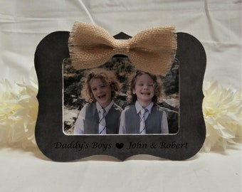 Fathers day gift from kids twins twin boys, Dad gift from son to father gift, Fathers day frame, Daddy picture frame 4 x 6