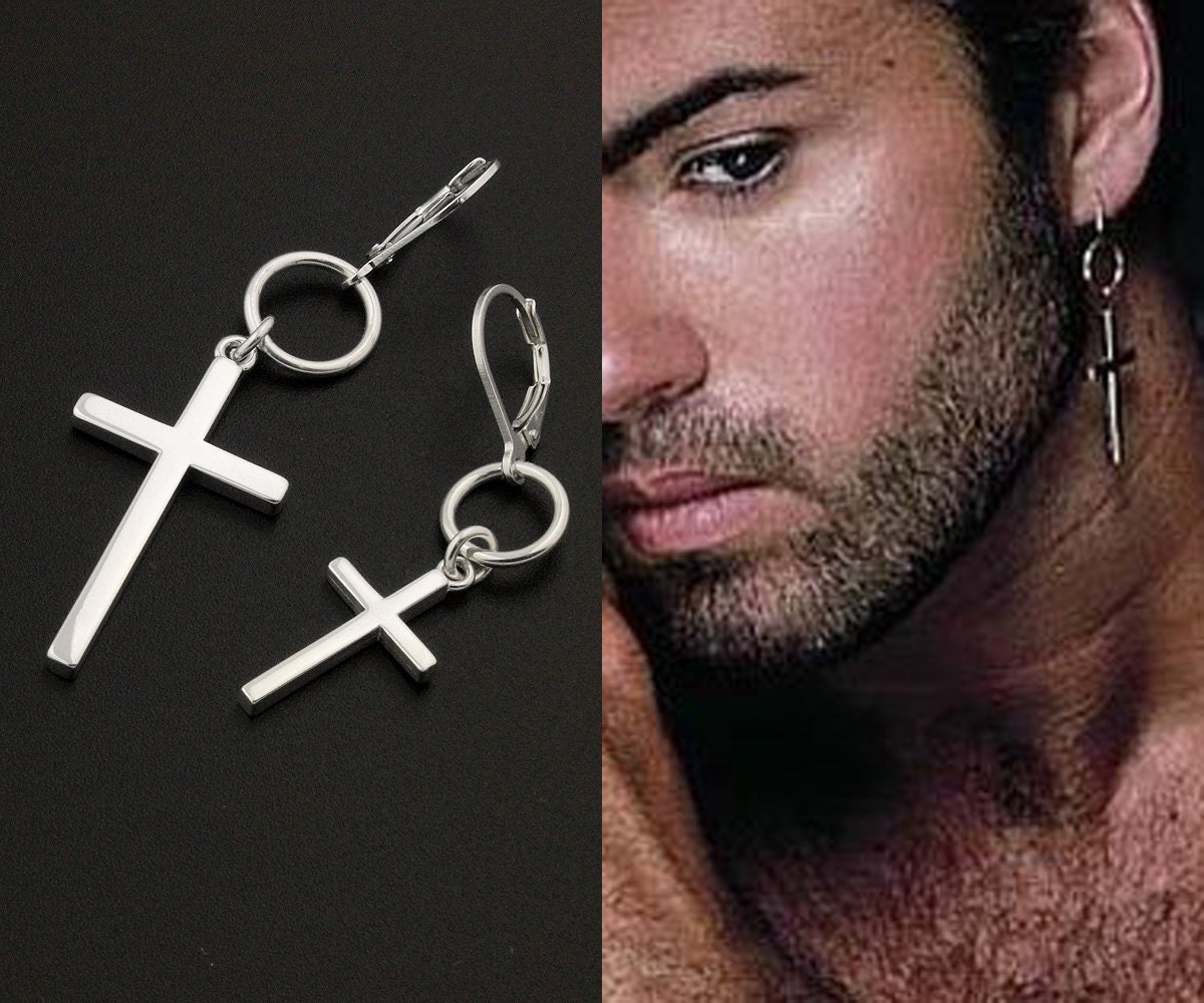 George Michael Earring Cross Earring sterling silver George