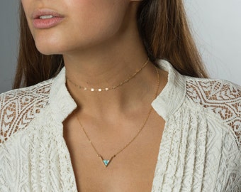 Dainty Choker Necklace in 14k Gold Filled or Silver, Choker Chain, Everyday Necklace, Simple Gold Chain Choker Adjustable, Layering Chain