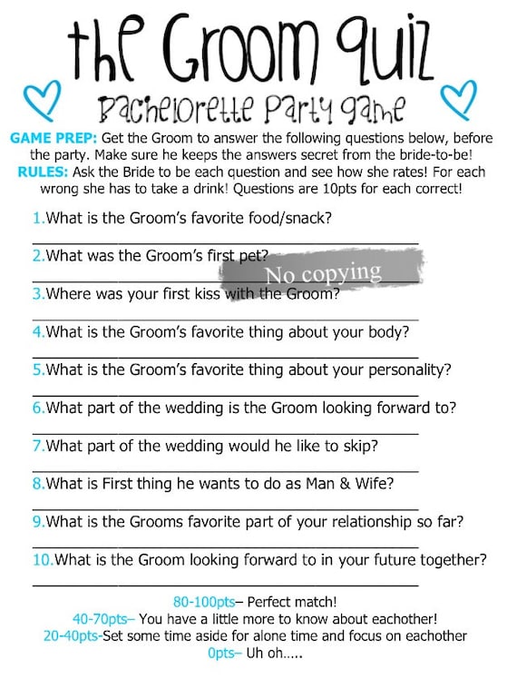 Groom Quiz Bachelorette