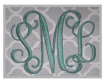 Interlocking Vine Monogram Set –3.5" 4" 4.5" 5" 5.5"- Machine Embroidery Fonts Script Embroidery Monogram Font 11 Formats - Instant Download