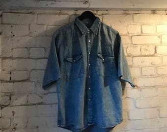 Vintage Acid Washed Denim Shirt