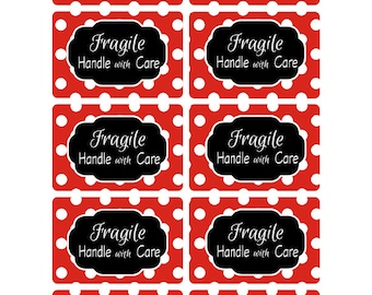 Fragile Handle with Care, Mailing Labels, Fragile Stickers, Handle with Care Labels, Package Labels, Handle with Care Stickers (926)