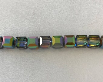 5601 Swarovski® 8mm Cube - Vitrail Medium - Pkg of 6 pieces