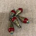 Tibeta coral brass charms(5pc)