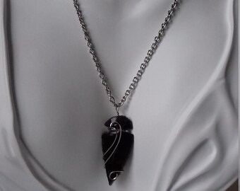 Obsidian Arrowhead Pendant