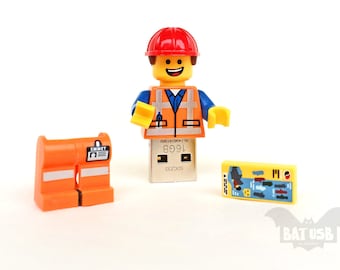 Lego minifigure usb 8/16/32/64GB, Lego usb, Emmet usb, Gift for him, Gift for her, Lego movie, Lego flash drive, Lego usb with legs cap, usb