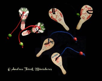 Miniature Bat a Ball 1/12 scale - choose one or more