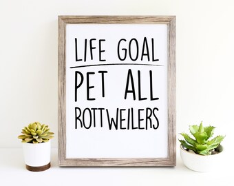 Rottweiler Funny Dog Puppy Womens Wall Art Printables for Dog Moms Cute Décor Gifts for Dog Lovers